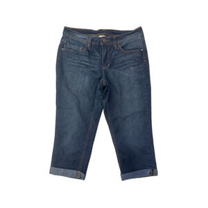 Faded Glory Capri Jeans Cuffed Stretch Denim Blue Women’s 10